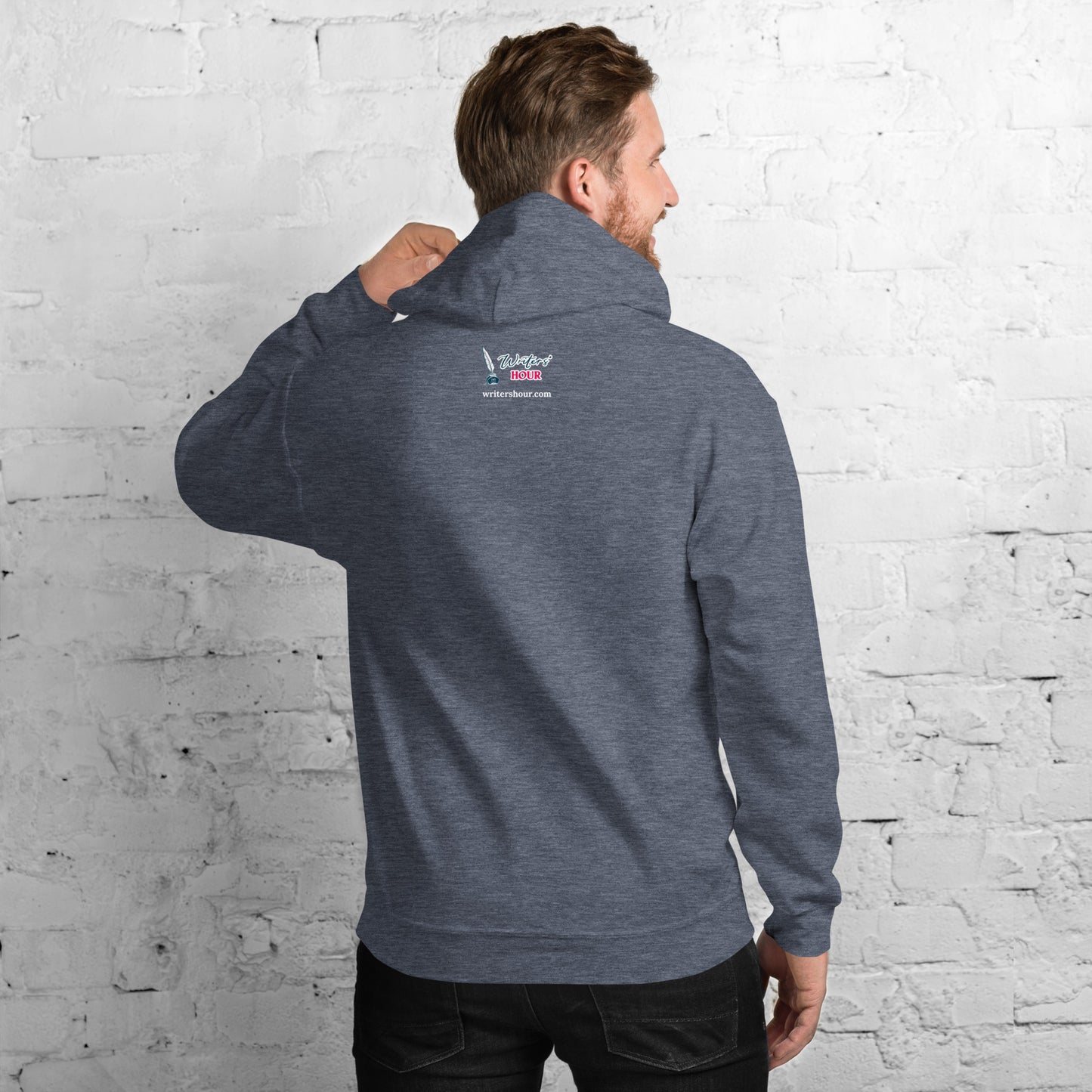 'Write With Me Every Day' Unisex Hoodie - White Typewriter