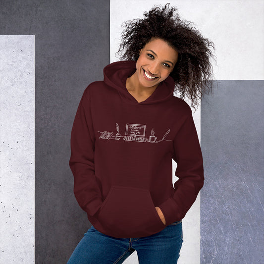 London Writers' Salon Unisex Hoodie - White Logo