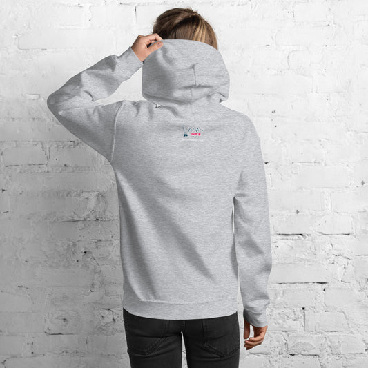 'Write With Me Every Day' Unisex Hoodie - Blue Typewriter