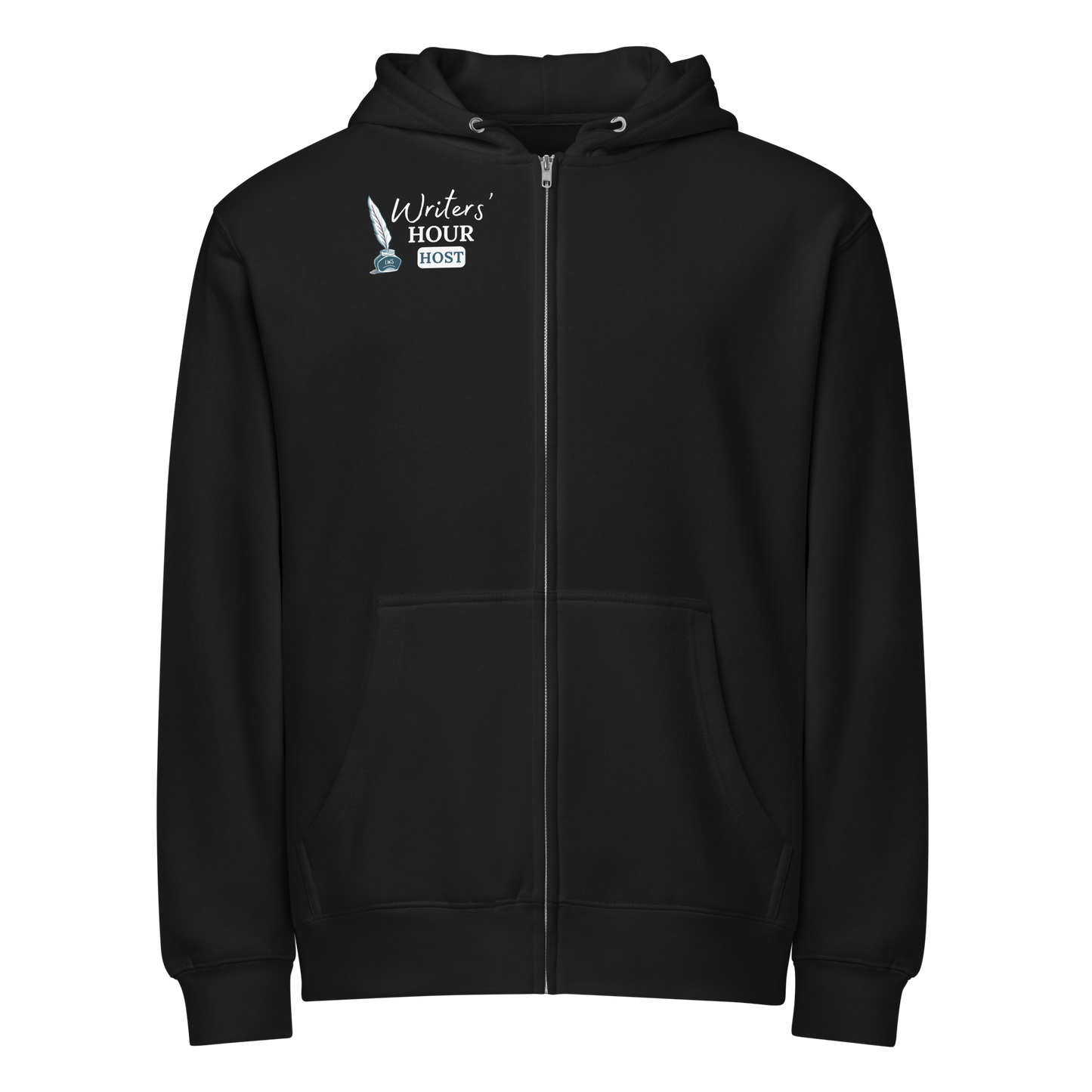 Writers' Hour Host Zip Hoodie (dark colors)
