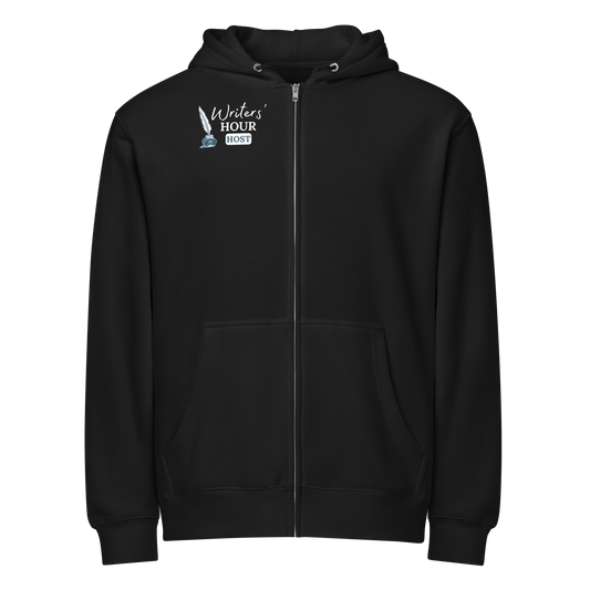 Writers' Hour Host Zip Hoodie (dark colors)