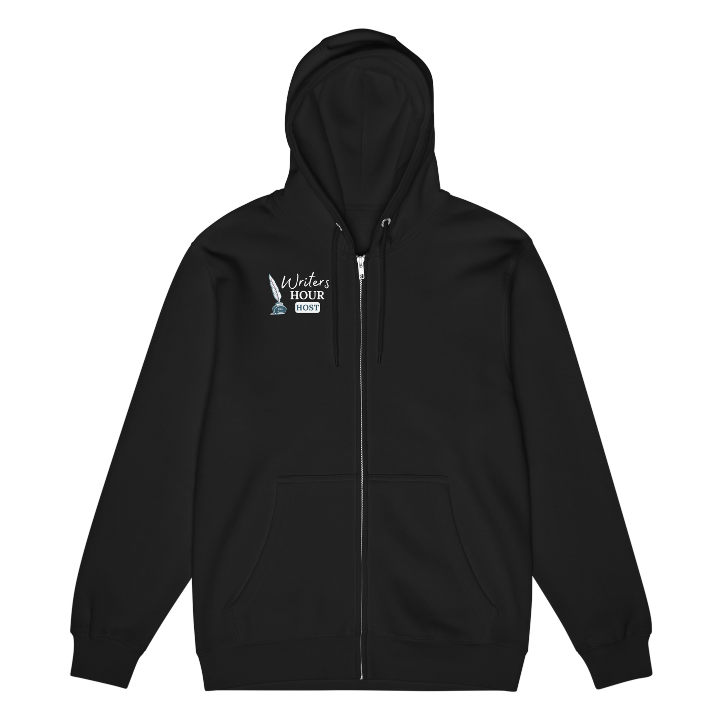 Writers' Hour Host Zip Hoodie (dark colors)