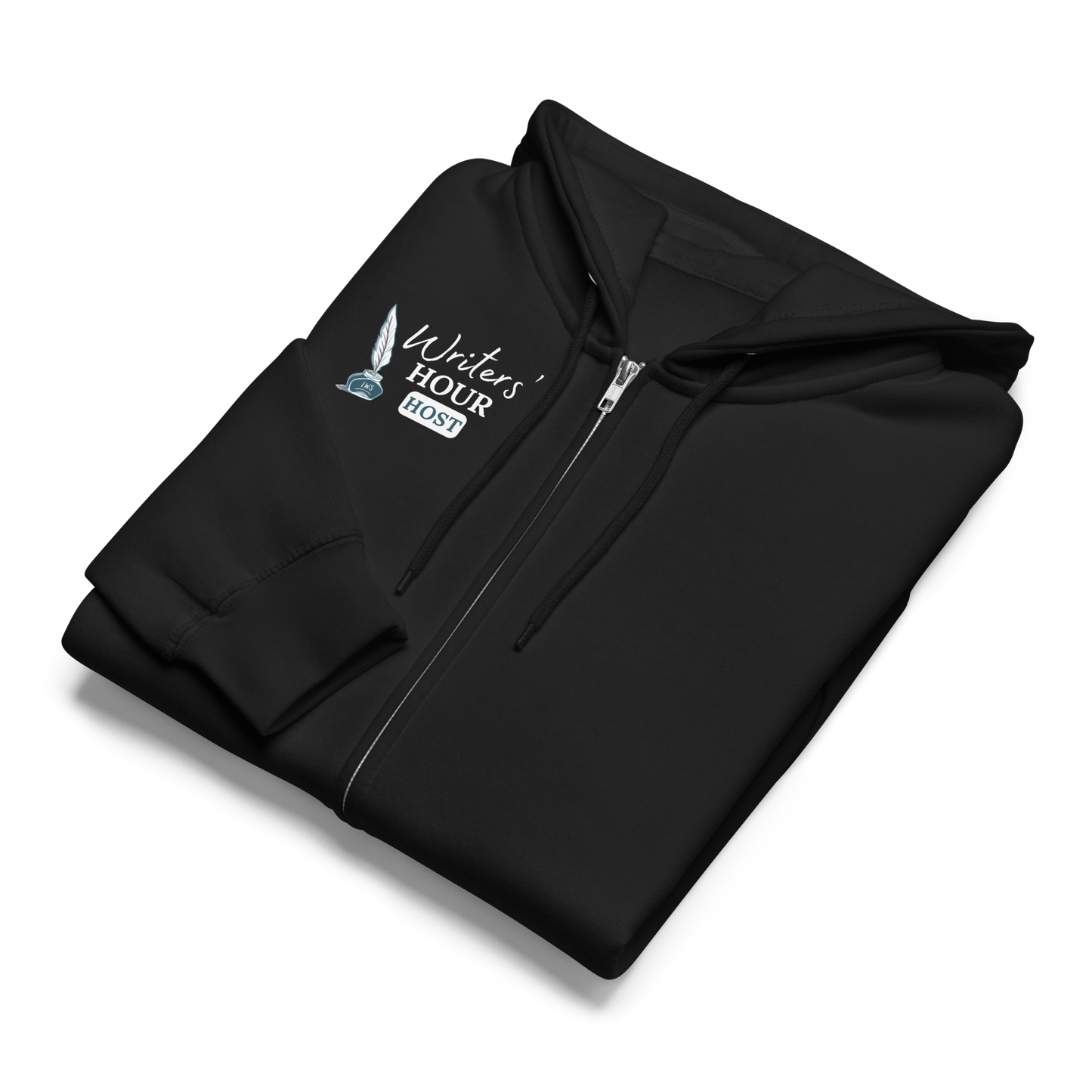 Writers' Hour Host Zip Hoodie (dark colors)